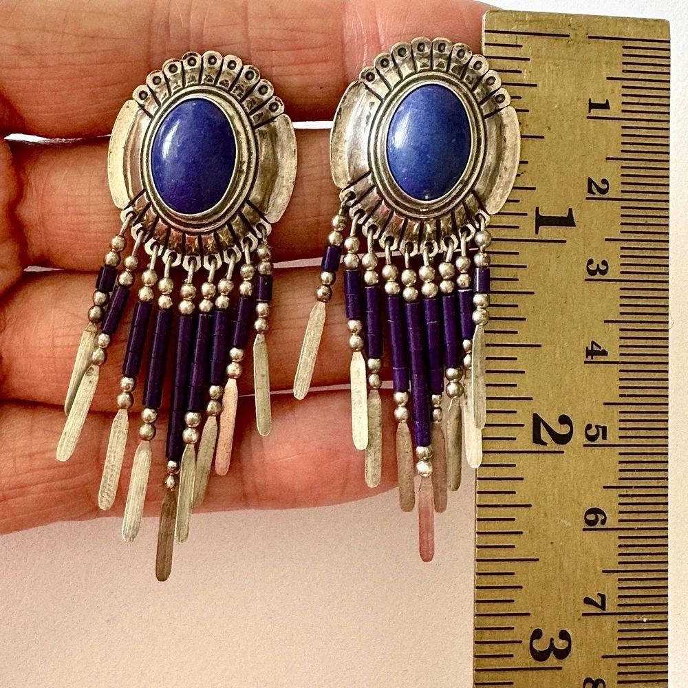 Handmade Sterling Silver Jewelry signed earrings